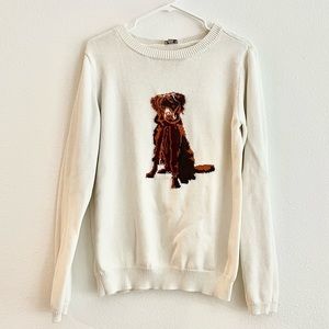 Daniel Cremieux Rare Cozy Soft Knit Chocolate Lab Dog Pull Over Sweater Large